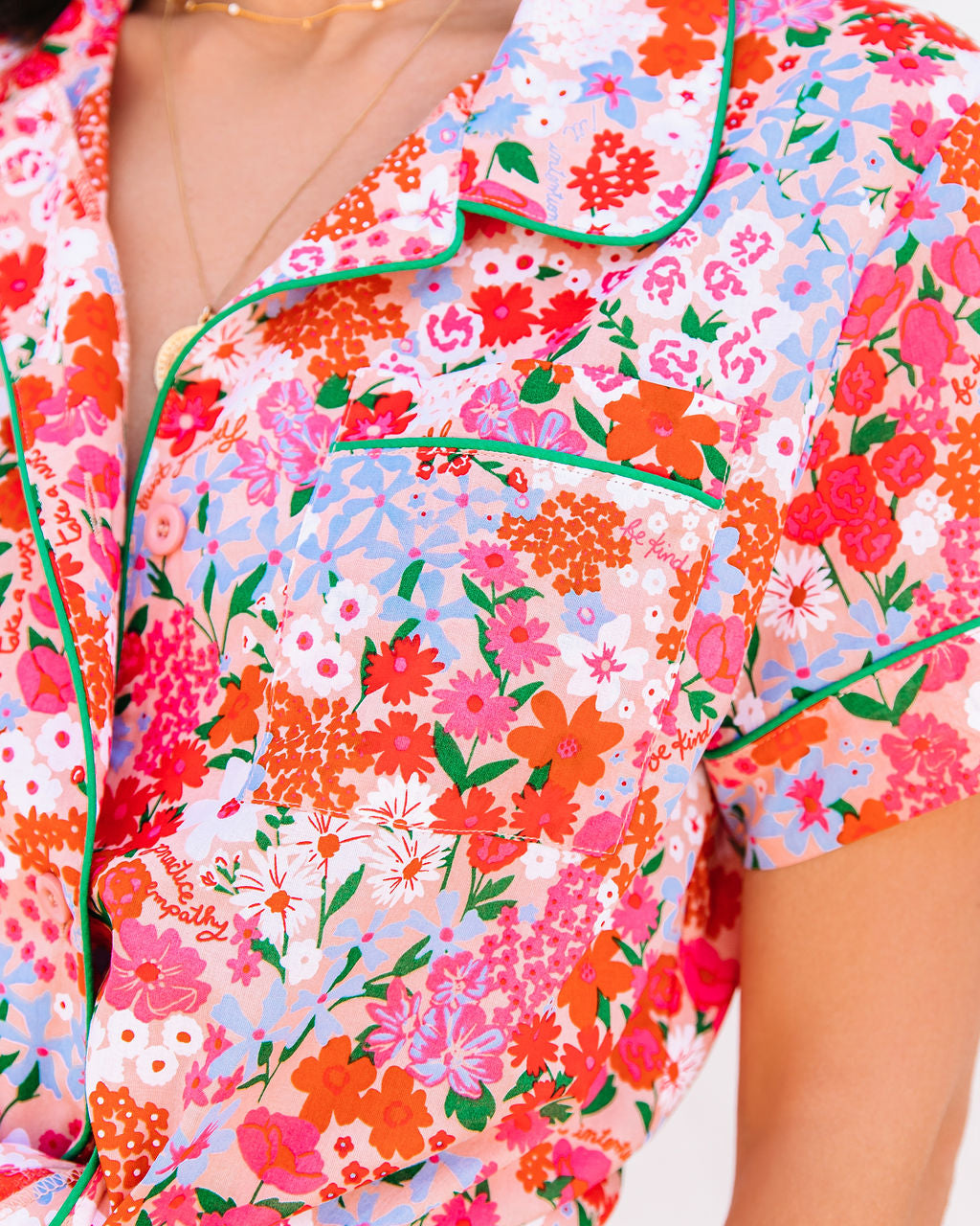 Kirsten Cotton Floral Button Down Pajama Top - FINAL SALE
