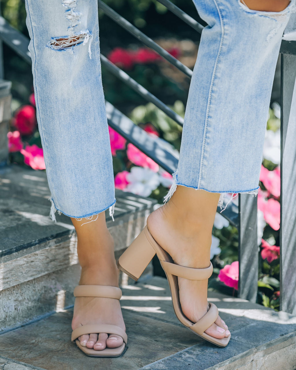 Schena Square Toe Heeled Sandal - Nude - FINAL SALE