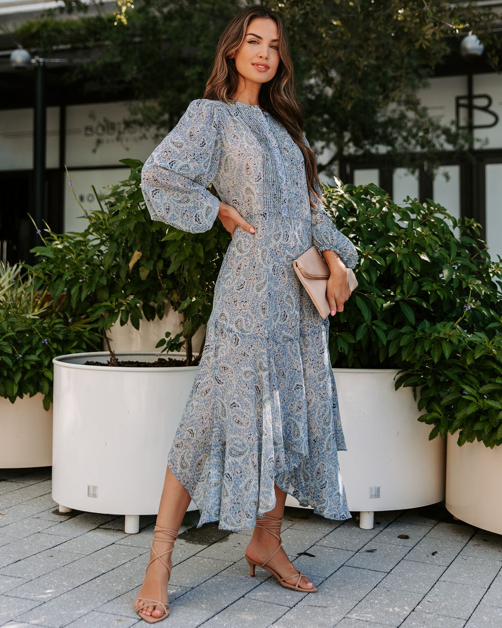 She Has A Gypsy Soul Paisley Chiffon Midi Dress