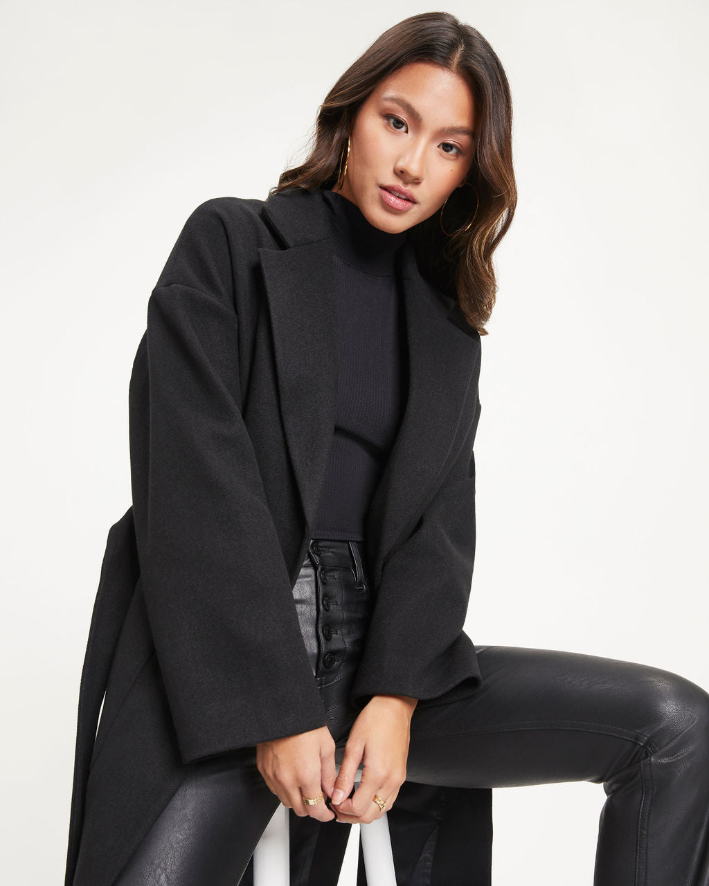 Great Expectations Pocketed Coat - Black