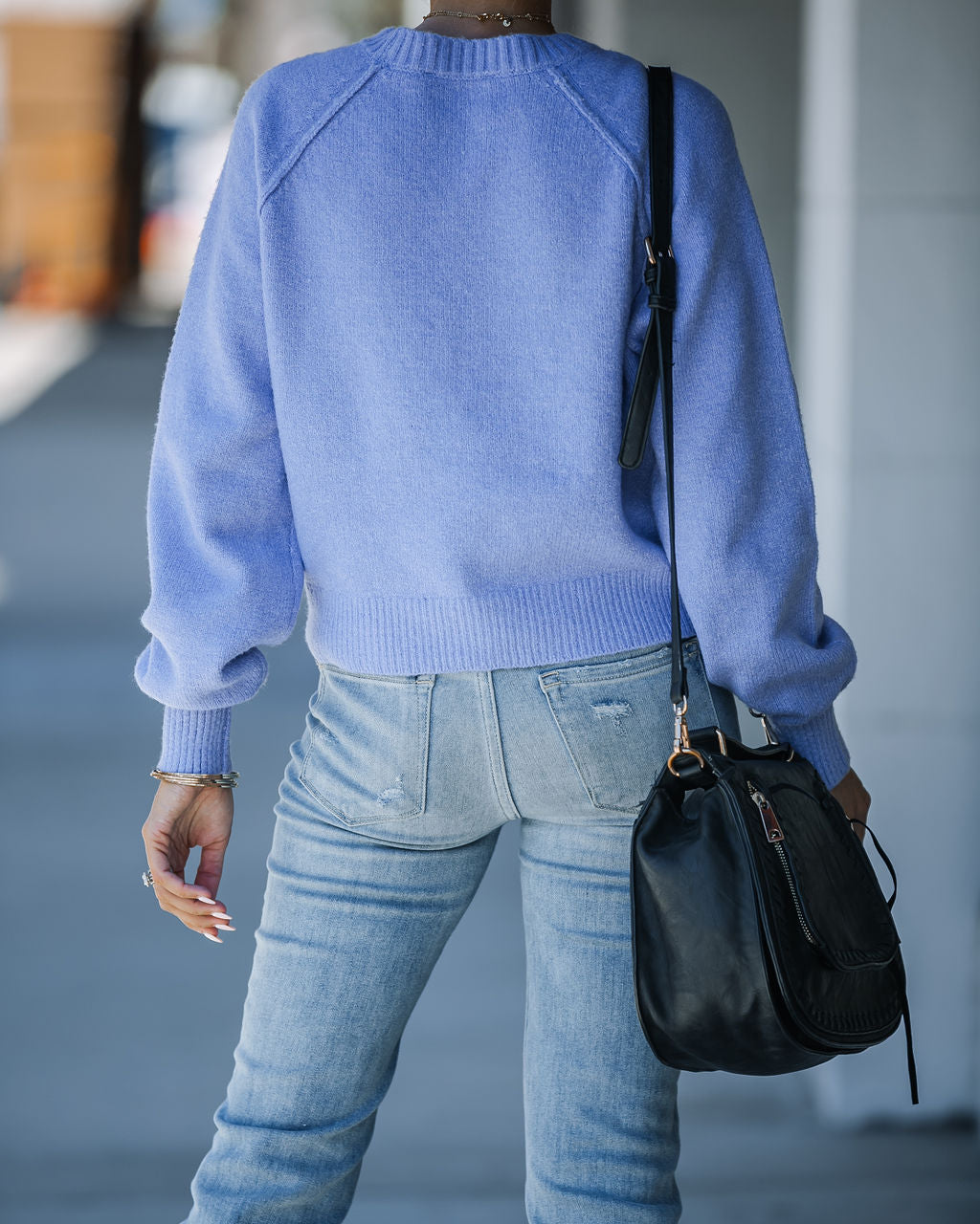 Something Cozy Knit Pullover Sweater - Pastel Indigo