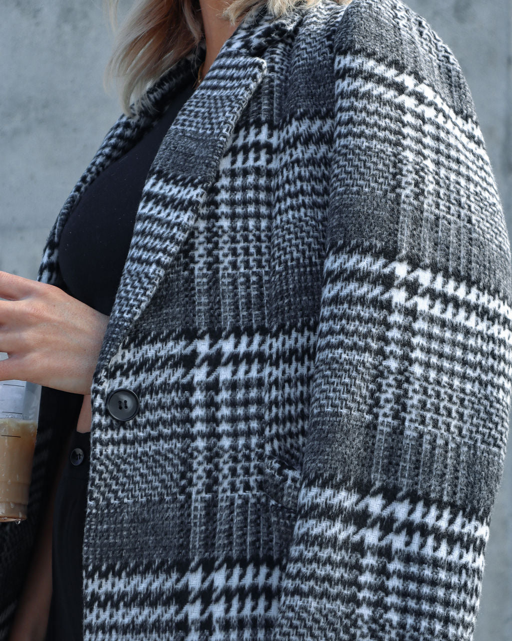 City Night Strolls Plaid Pocketed Coat