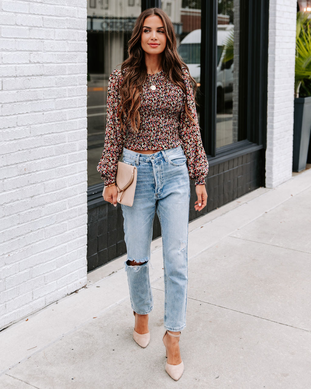 Sweet Escape Floral Smocked Crop Top
