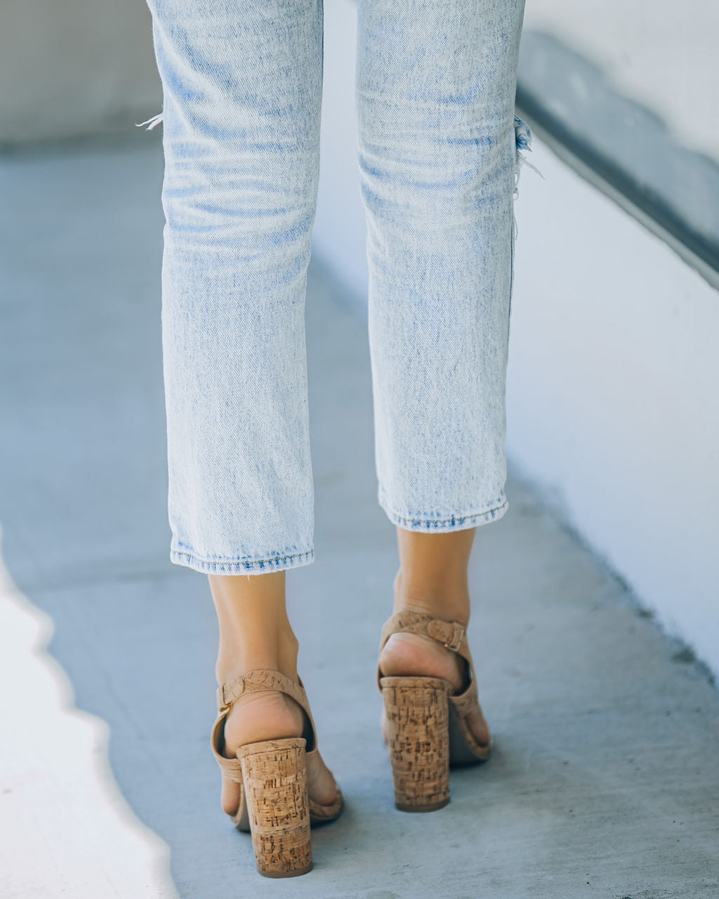 Napa Clear Strap Heeled Cork Sandal - FINAL SALE