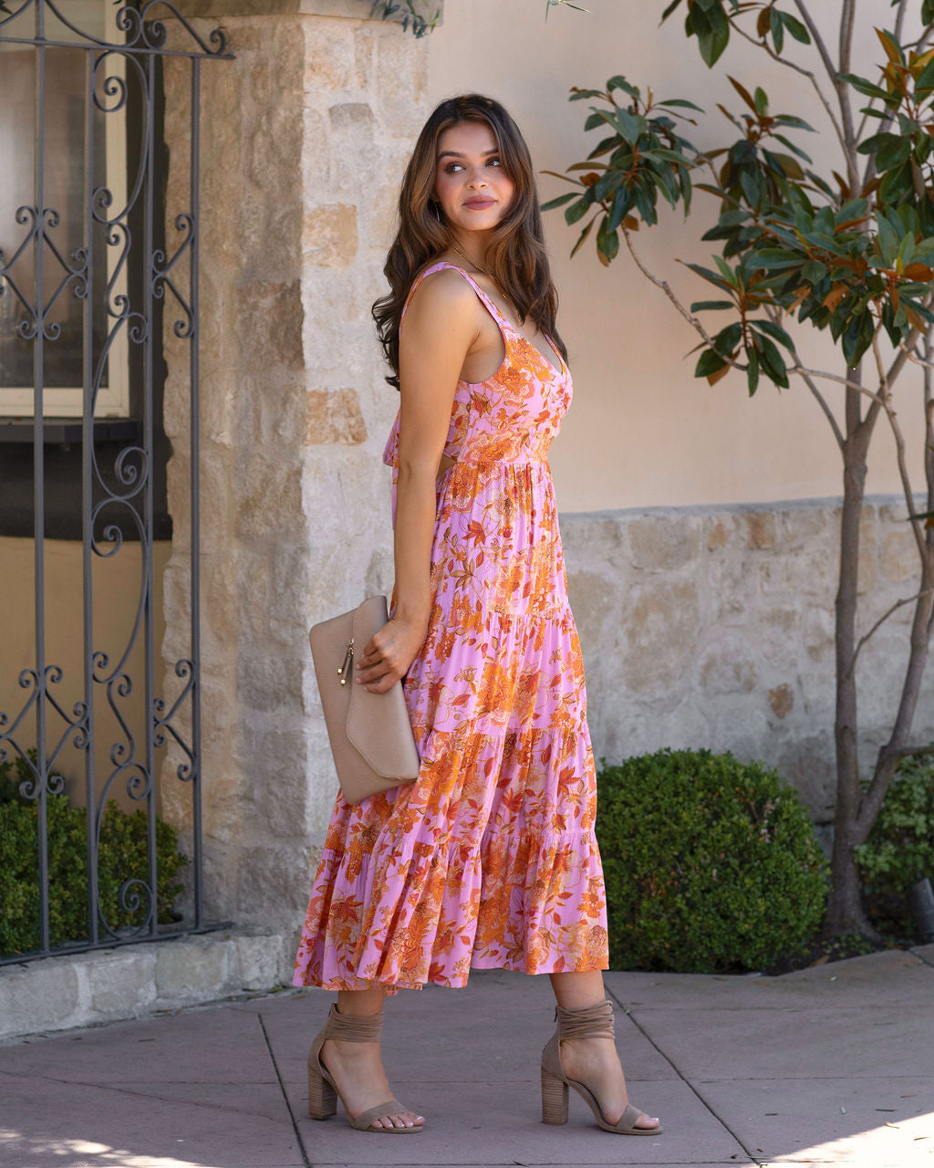 Calinda Floral Cutout Midi Dress - FINAL SALE