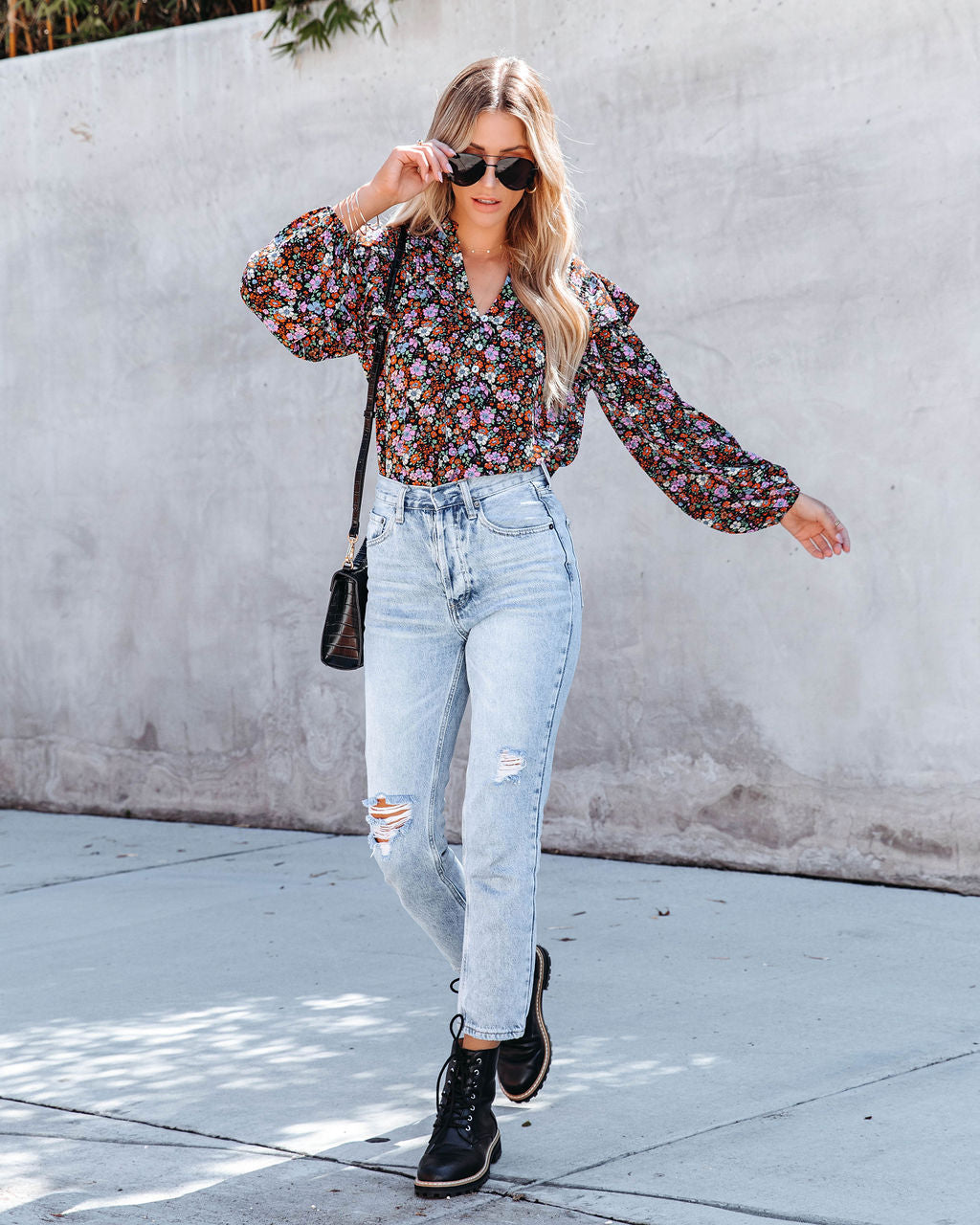 Groundbreaking Moment Floral Ruffle Top