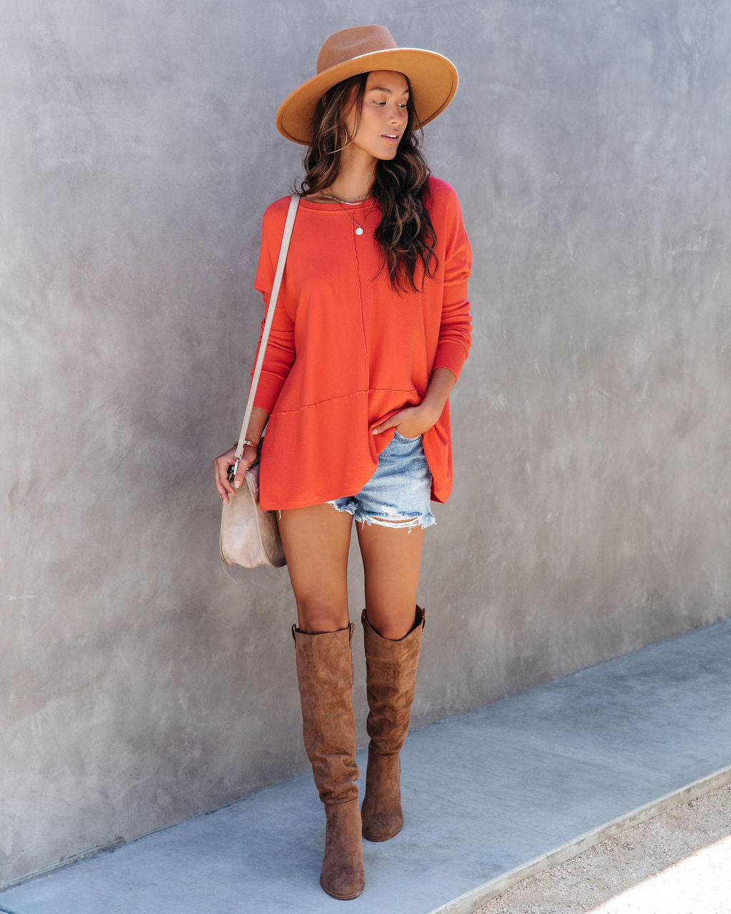 Rina Knit Sweater - Coral - SALE