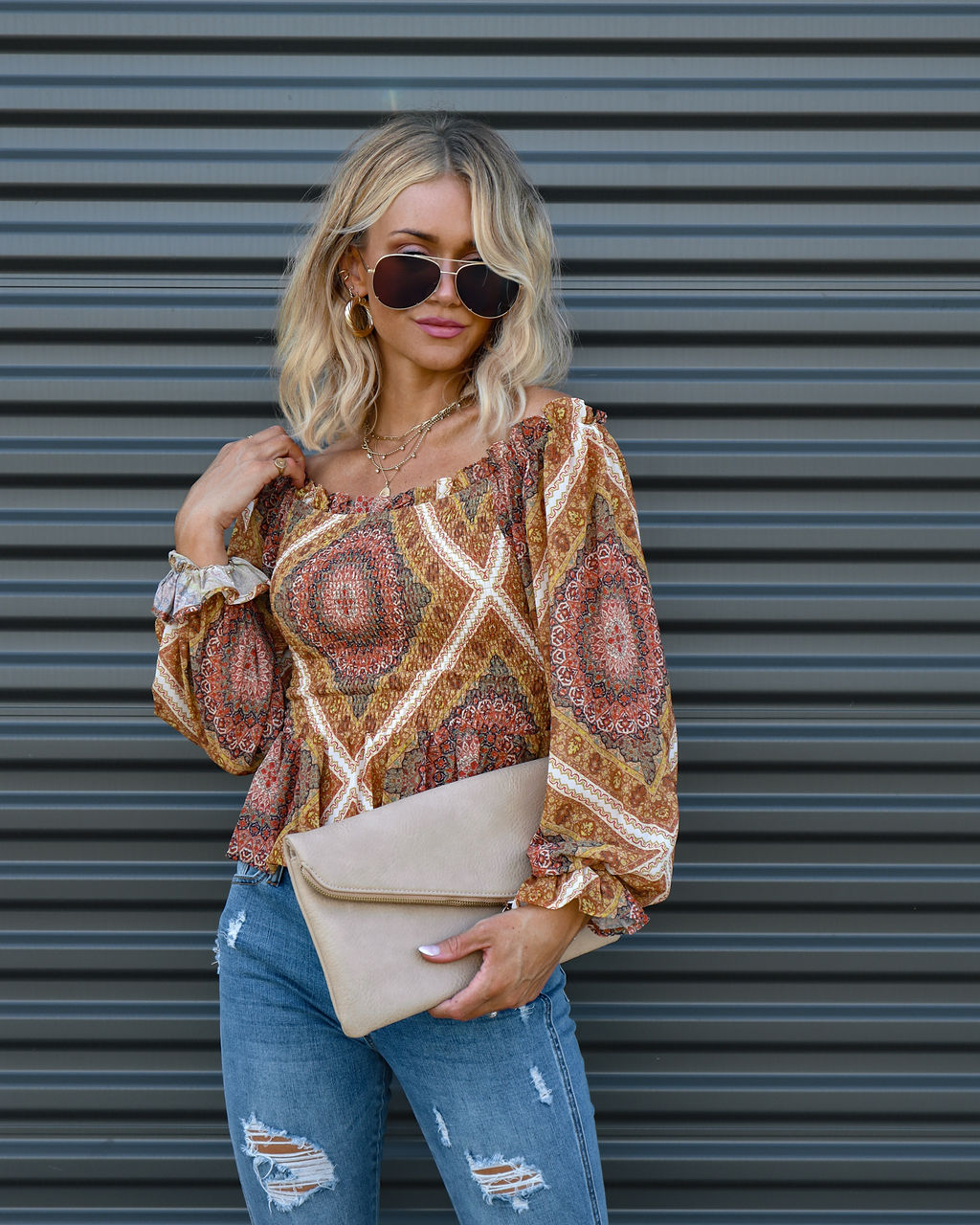 Dawn Smocked Off The Shoulder Top