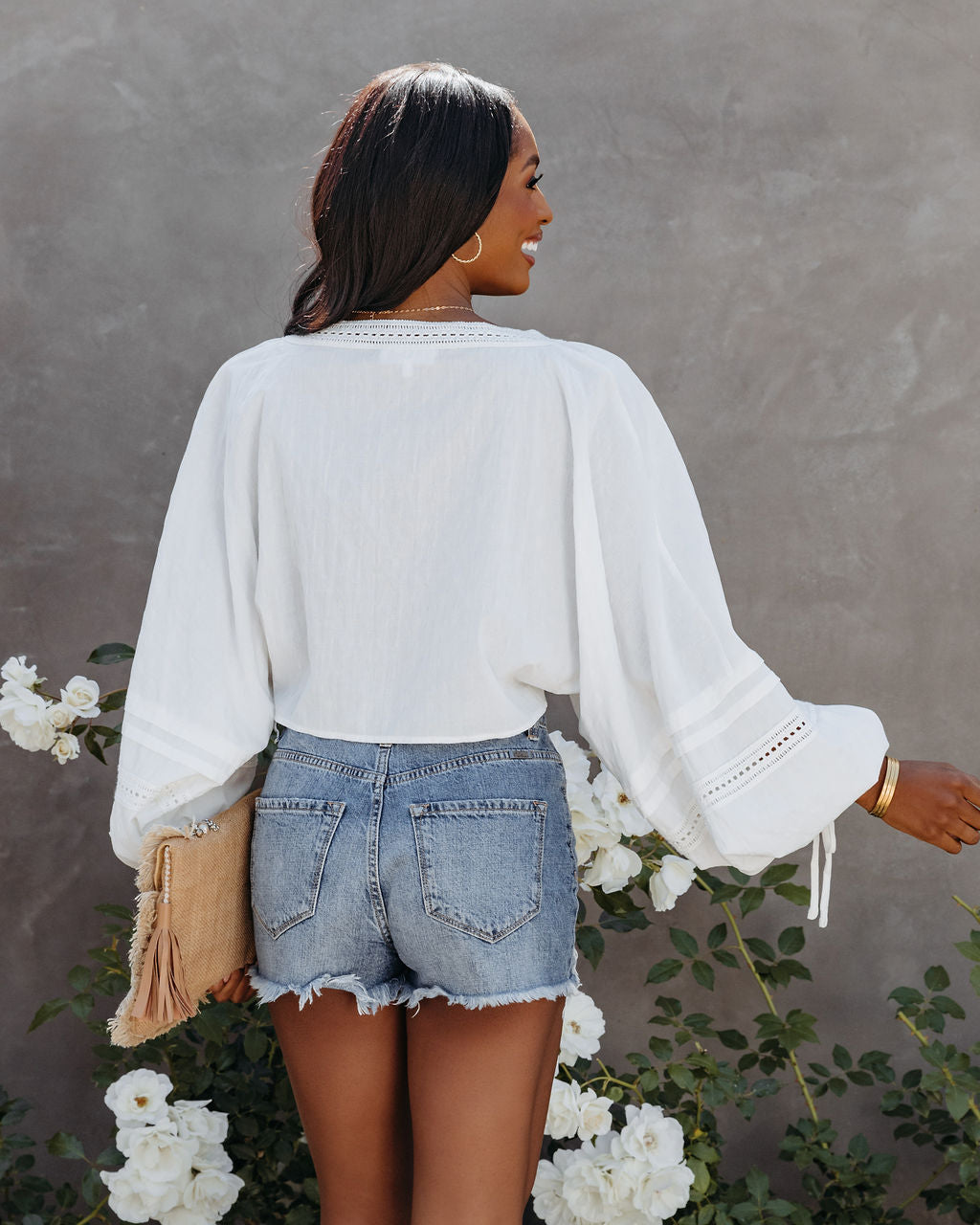 Rowan Cotton Adjustable Billowed Crop Top - FINAL SALE