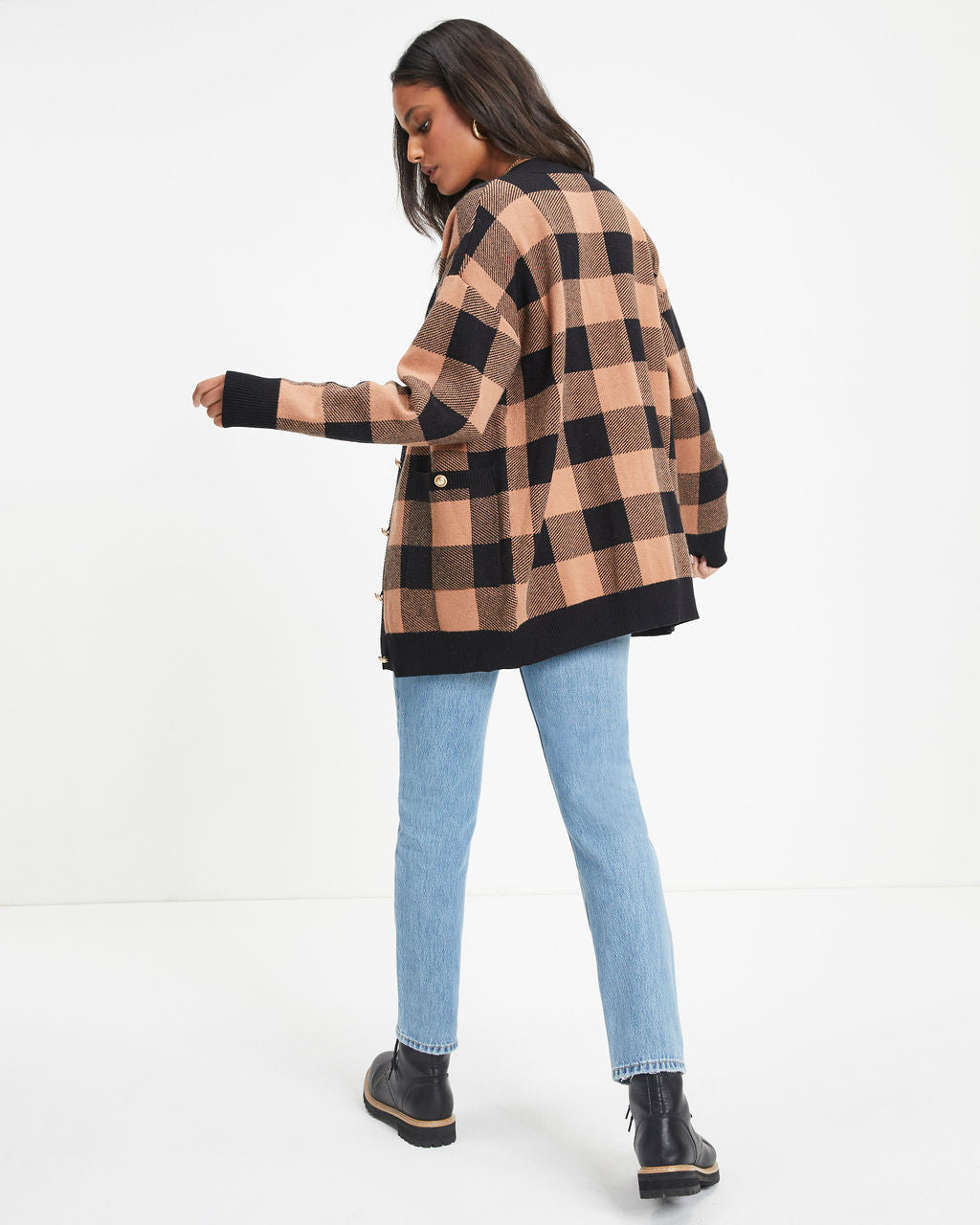 Tilden Pocketed Plaid Cardigan
