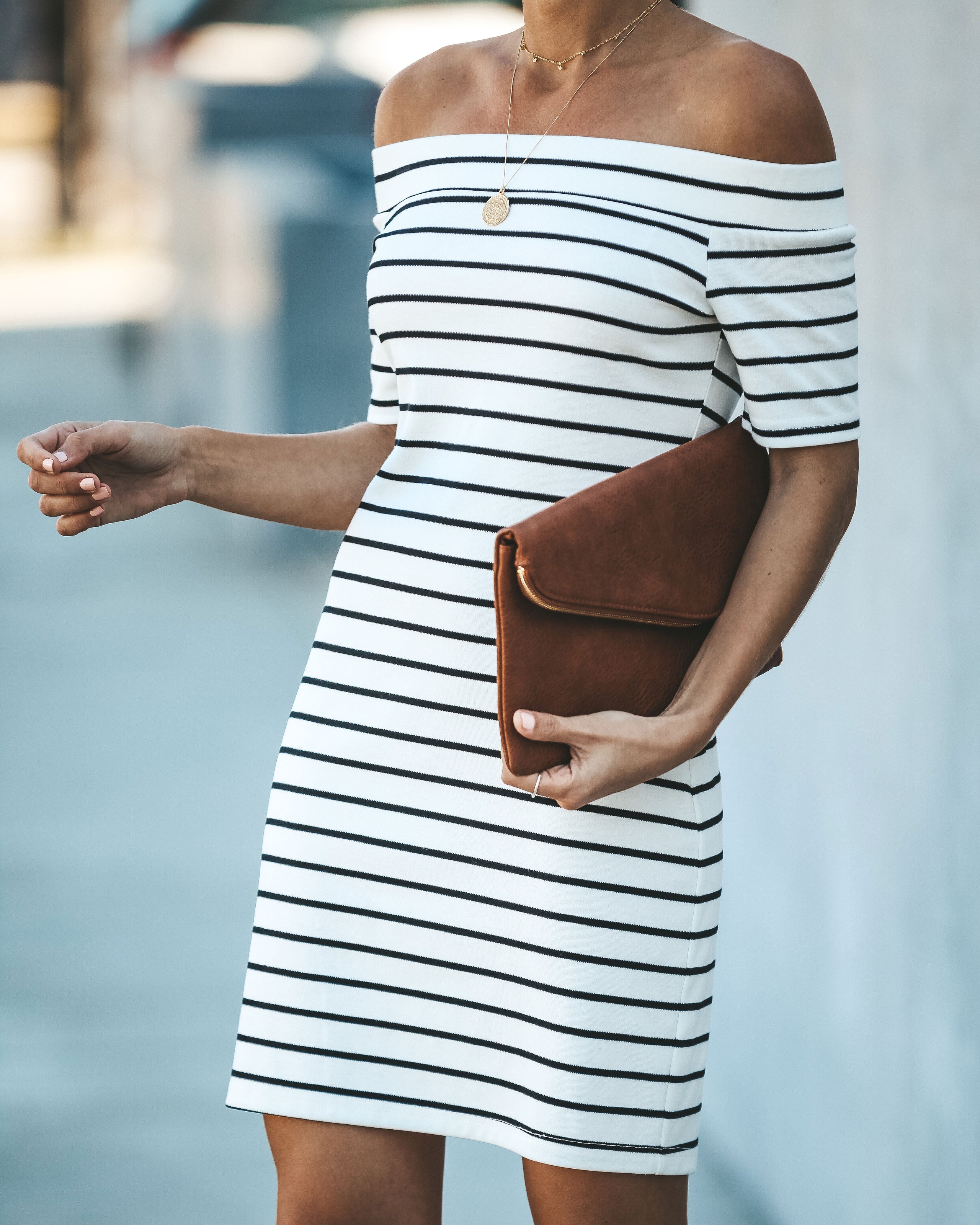 Casual Magic Off The Shoulder Striped Dress - FINAL SALE