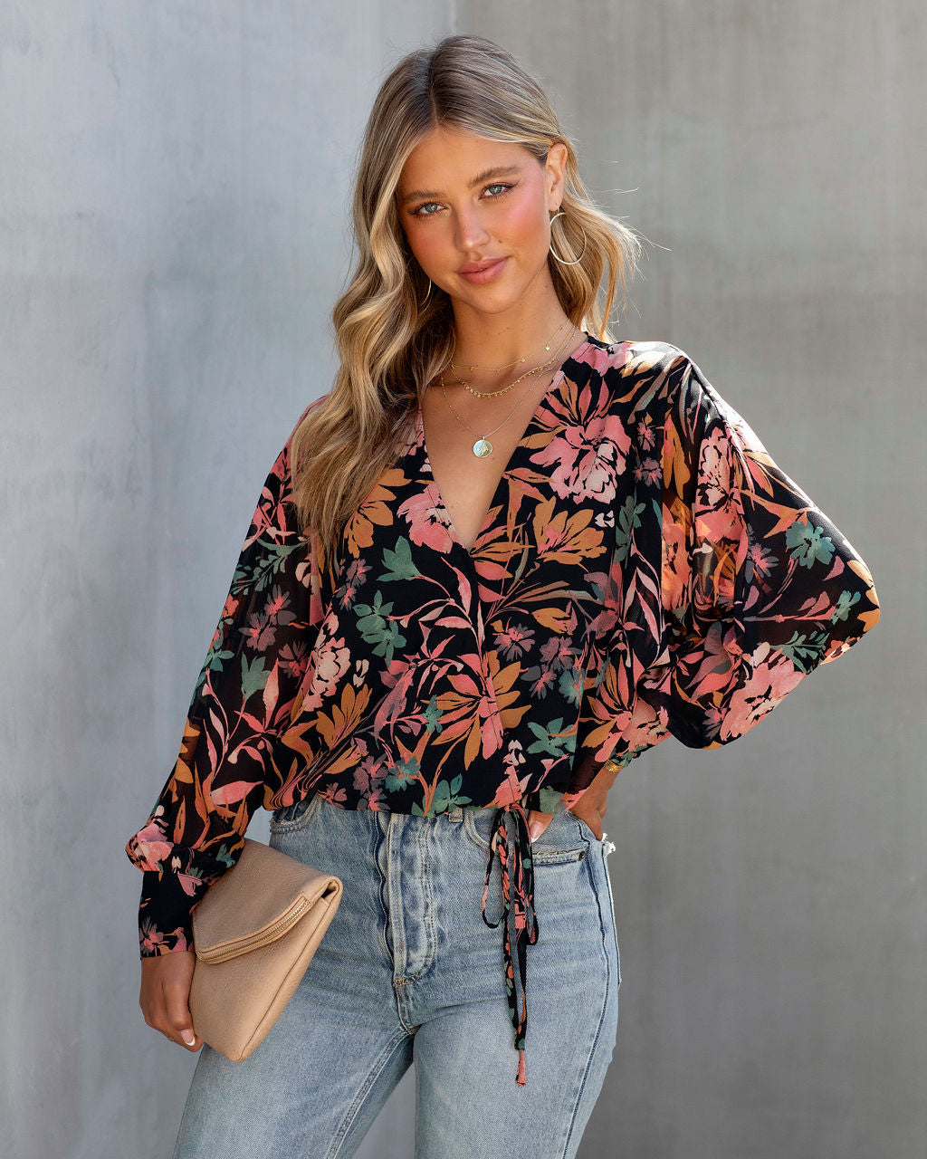 Good Intentions Floral Drape Top - SALE
