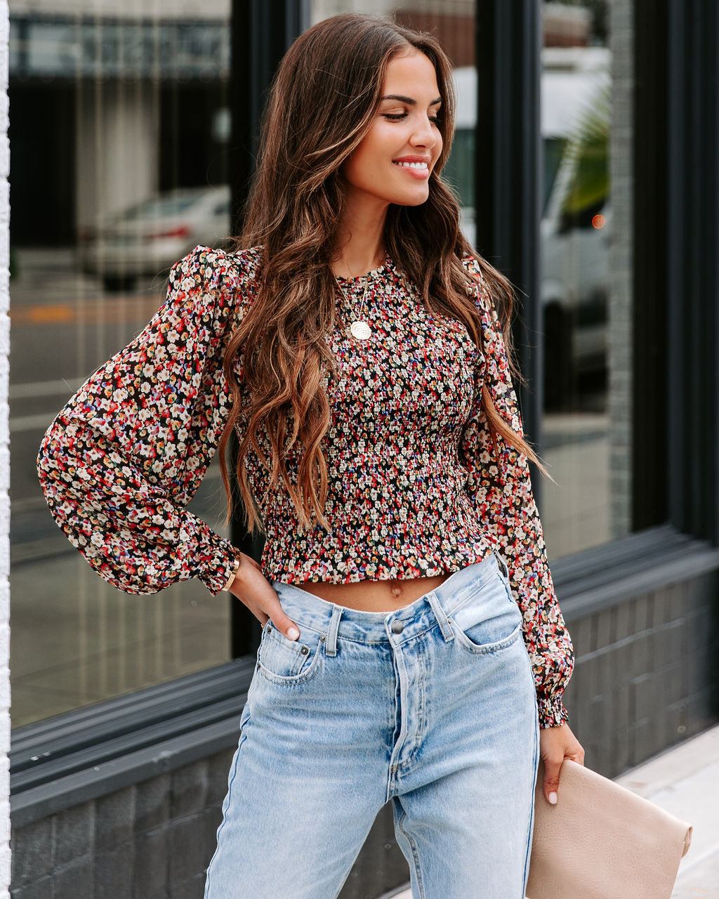 Sweet Escape Floral Smocked Crop Top