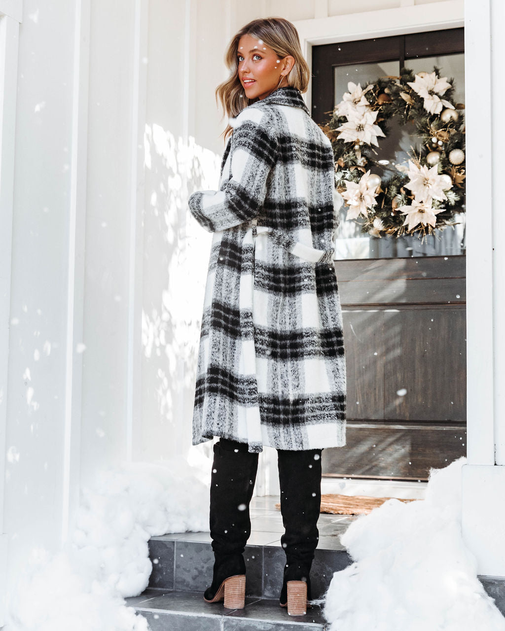 Take Me Away Plaid Pocketed Coat