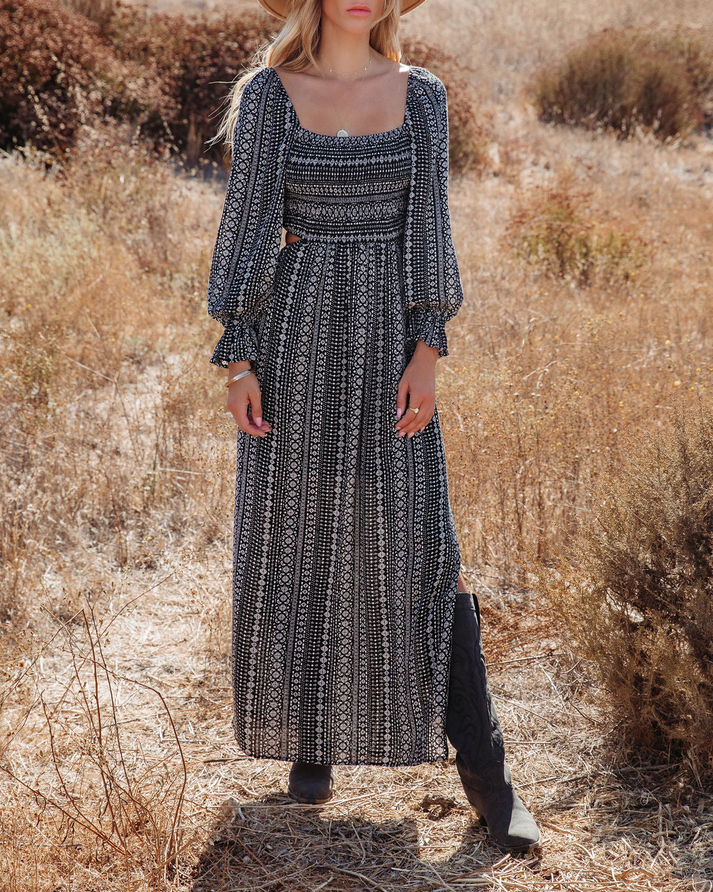 Desert Escape Printed Cutout Maxi Dress