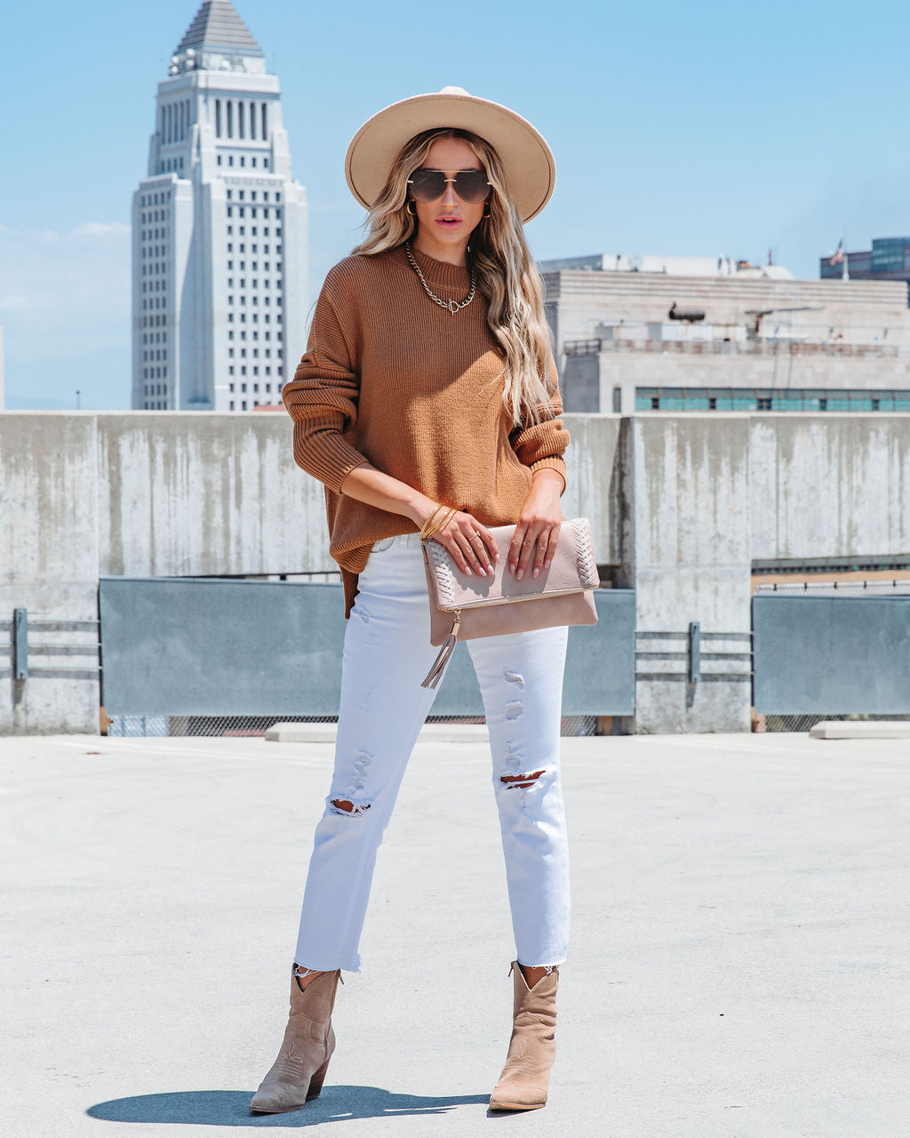 Cure My Curiosity Cotton Blend Sweater - Toffee - SALE