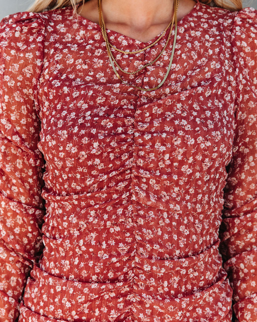 Noel Floral Ruched Mini Dress