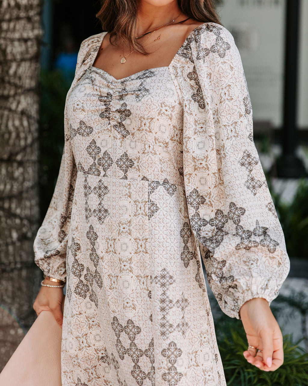Reyna Printed Slit Maxi Dress