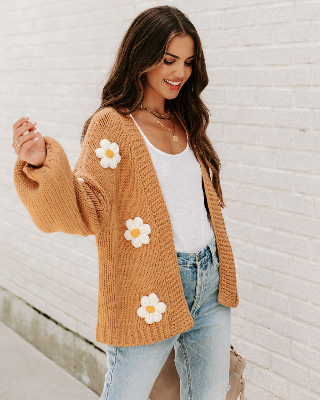 PREORDER - Fallen Daisy Oversized Knit Cardigan