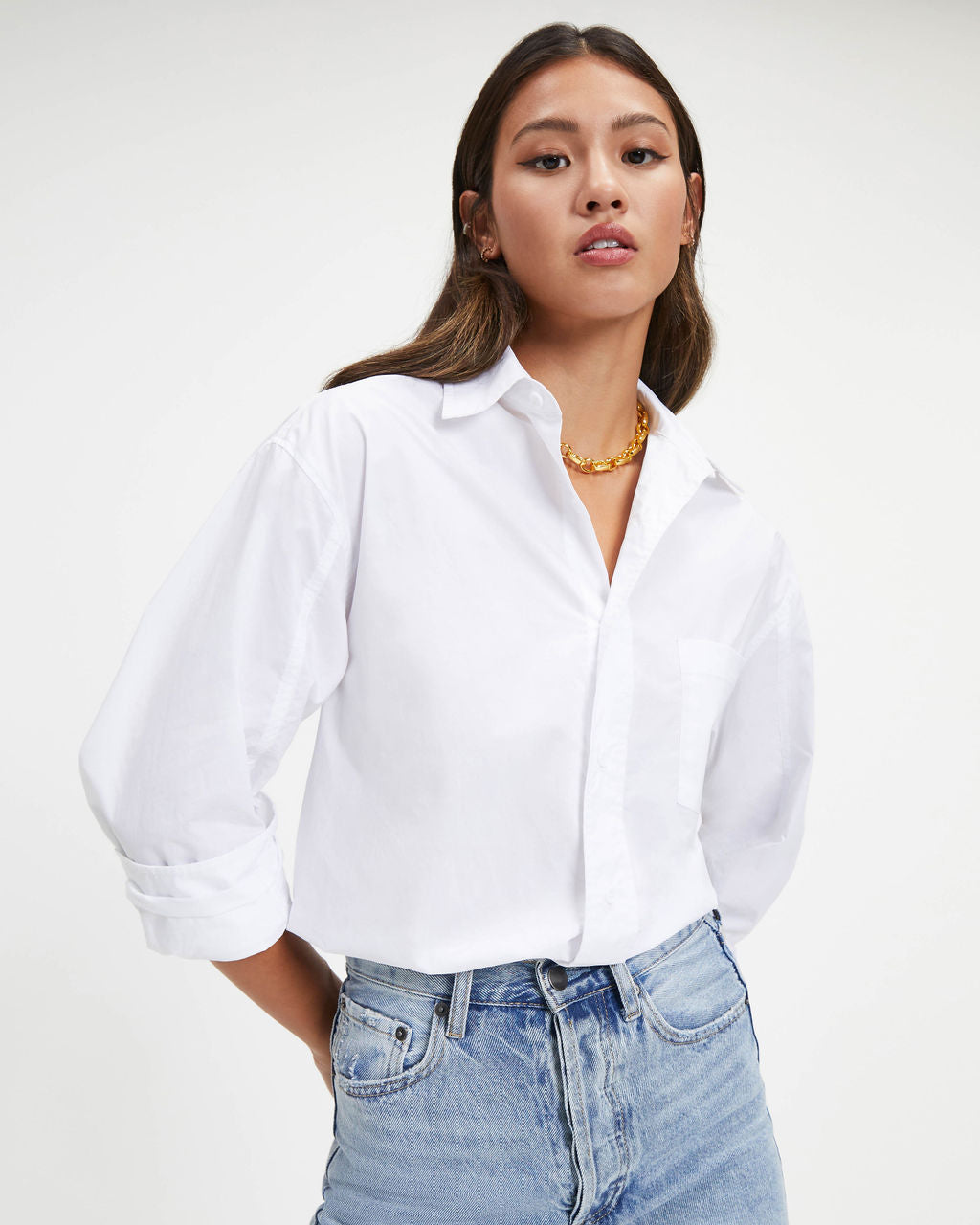 Keep It Moving Button Down Top - White