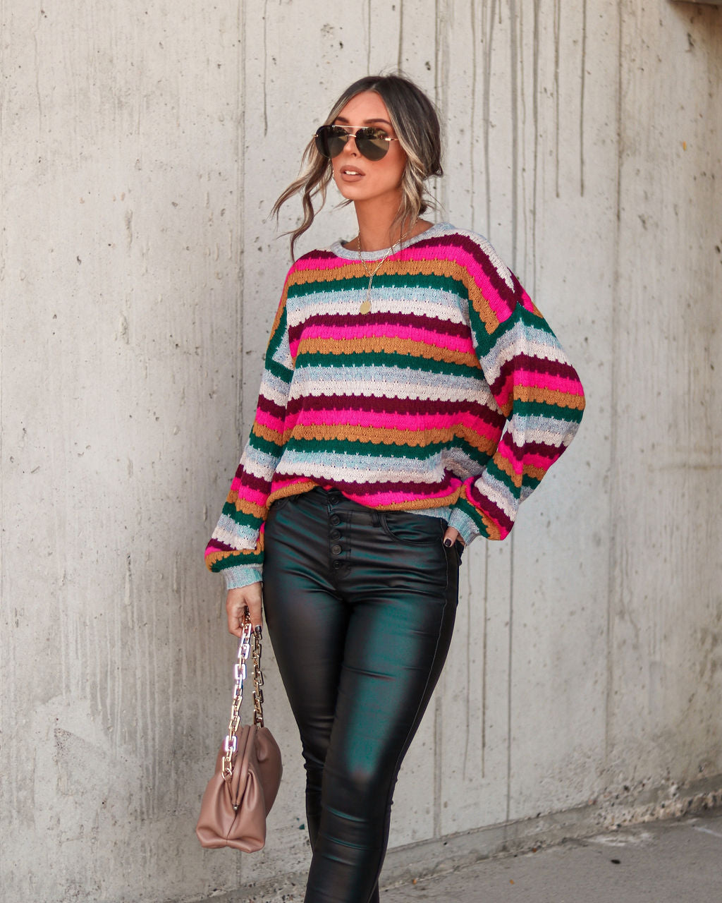 Wherever You Go Knit Stripe Pullover Sweater