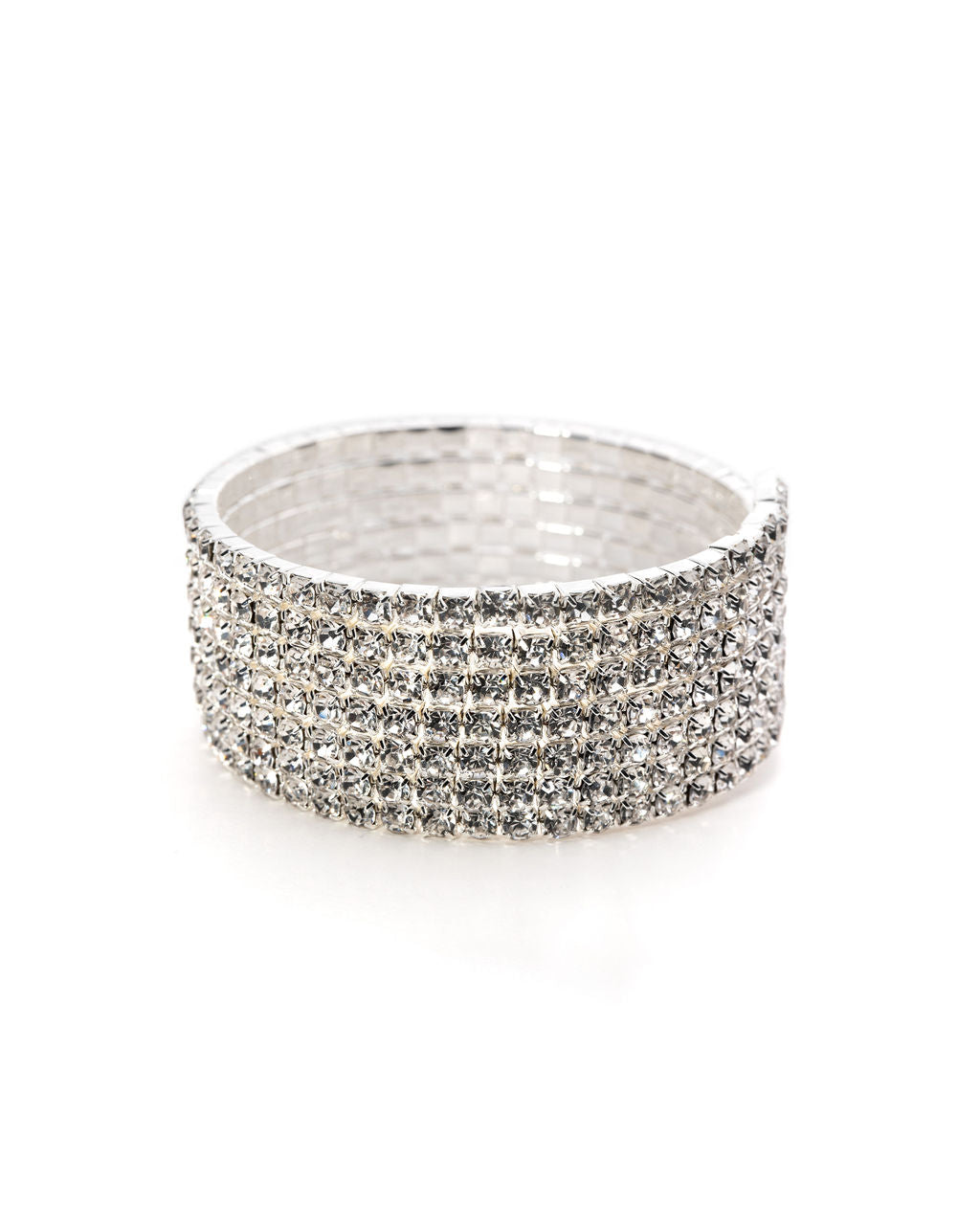 Diana Crystal Wrap Cuff - Silver