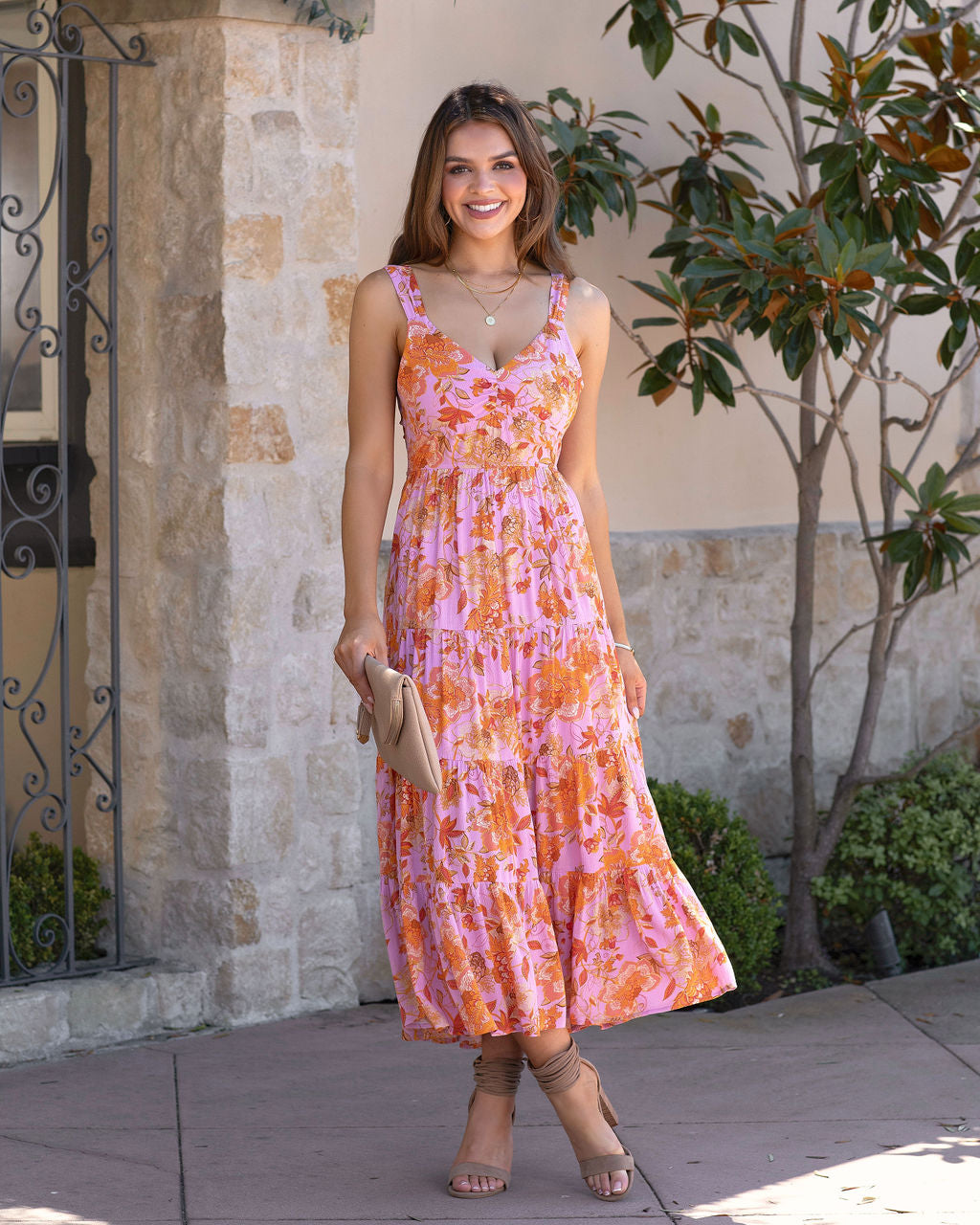 Calinda Floral Cutout Midi Dress - FINAL SALE