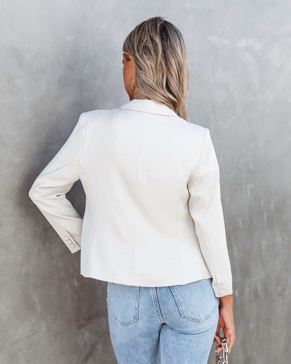 From Night To Day Pocketed Blazer - Ecru