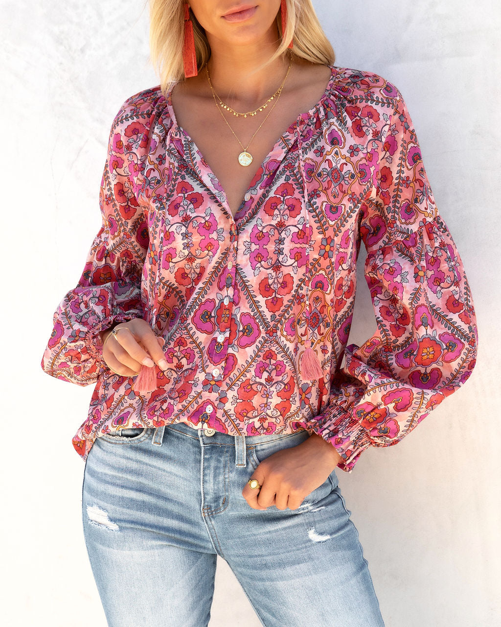 Magnolia Haven Cotton Tassel Tie Top - FINAL SALE