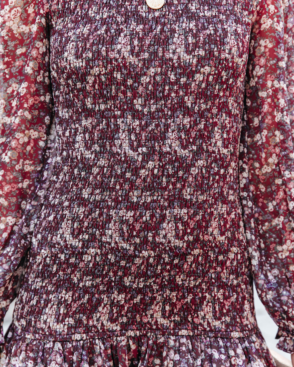 Catch The Wind Floral Smocked Chiffon Dress