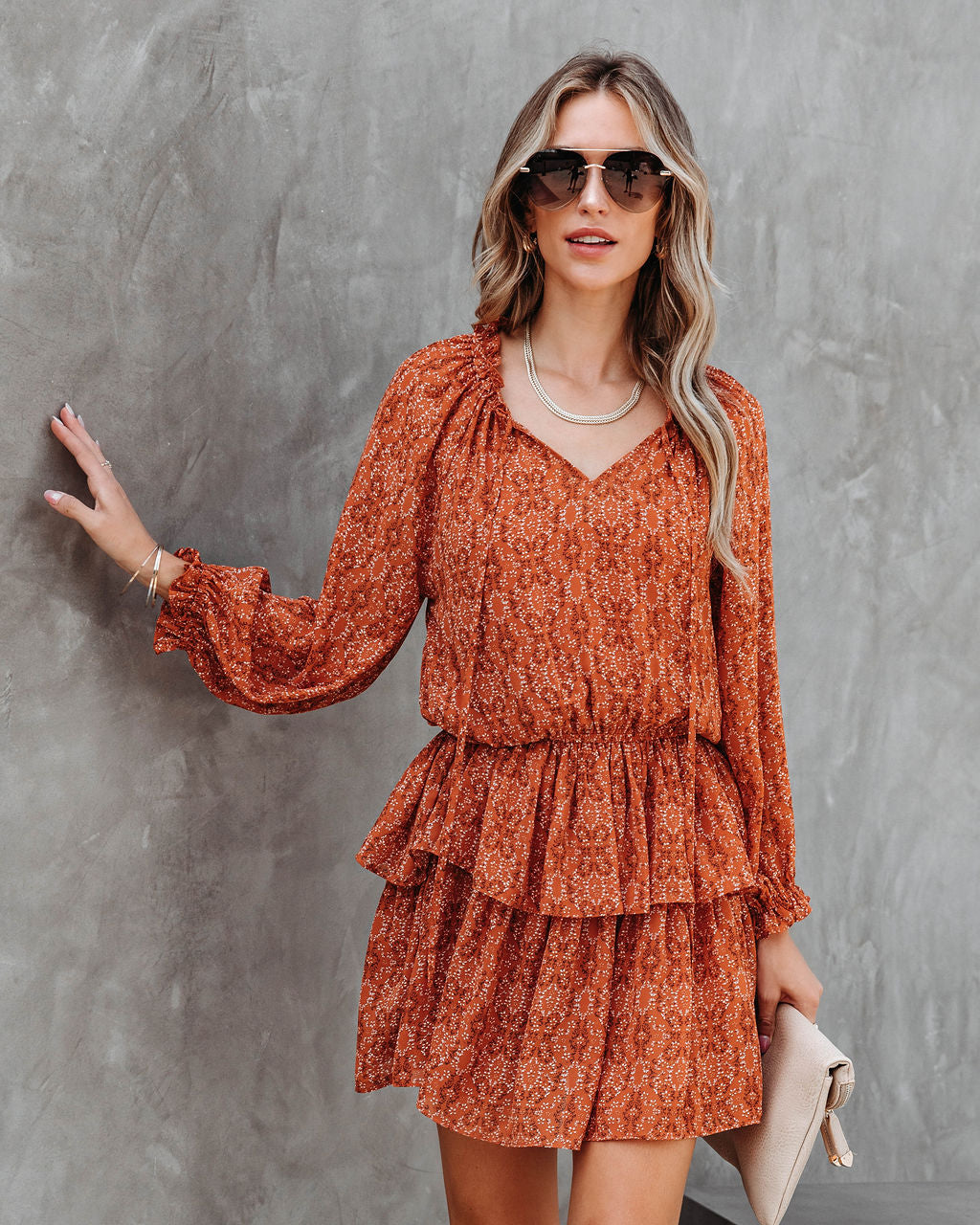 Mason Printed Tiered Mini Dress