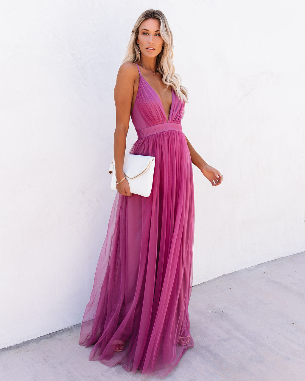 Petal Dust Maxi Dress - Magenta