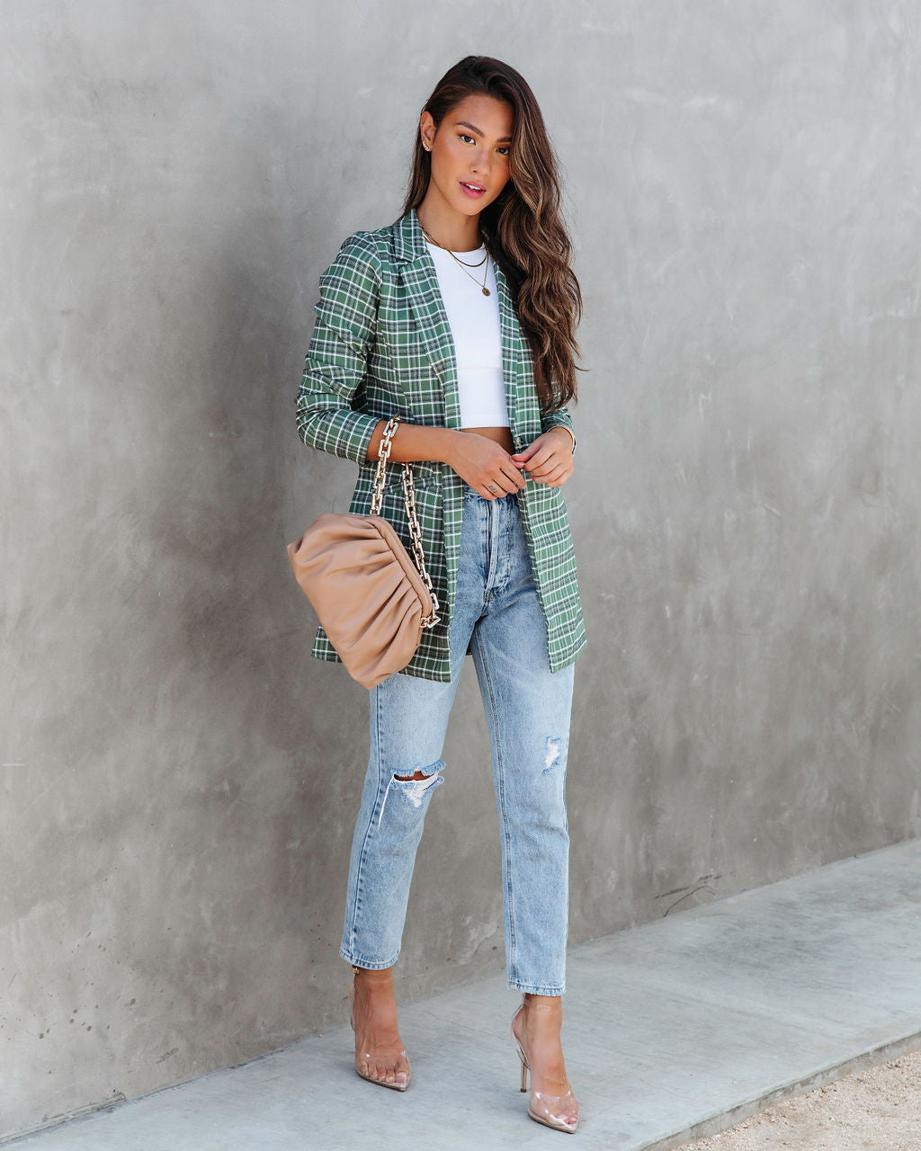 A La Mode Plaid Blazer