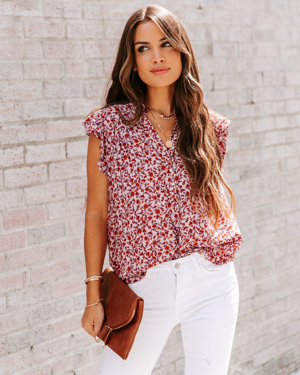 Brinda Metallic Floral Top - FINAL SALE