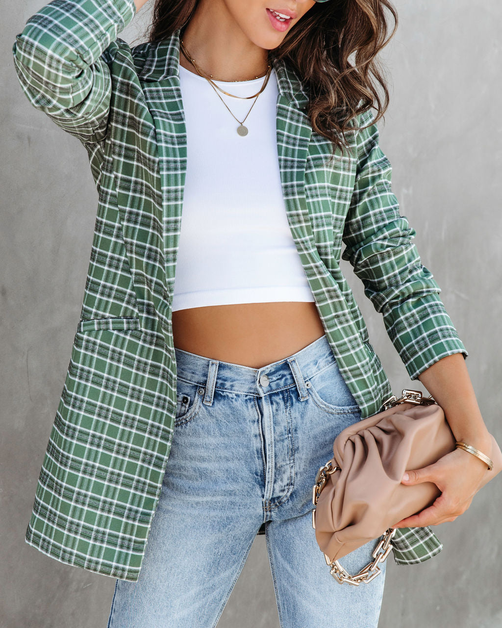 A La Mode Plaid Blazer