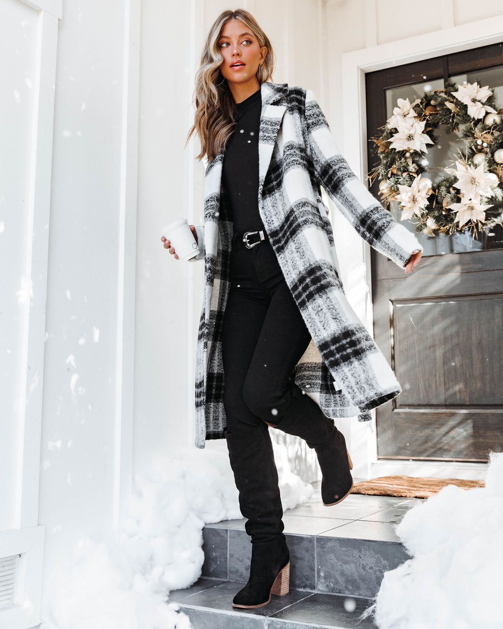 Take Me Away Plaid Pocketed Coat