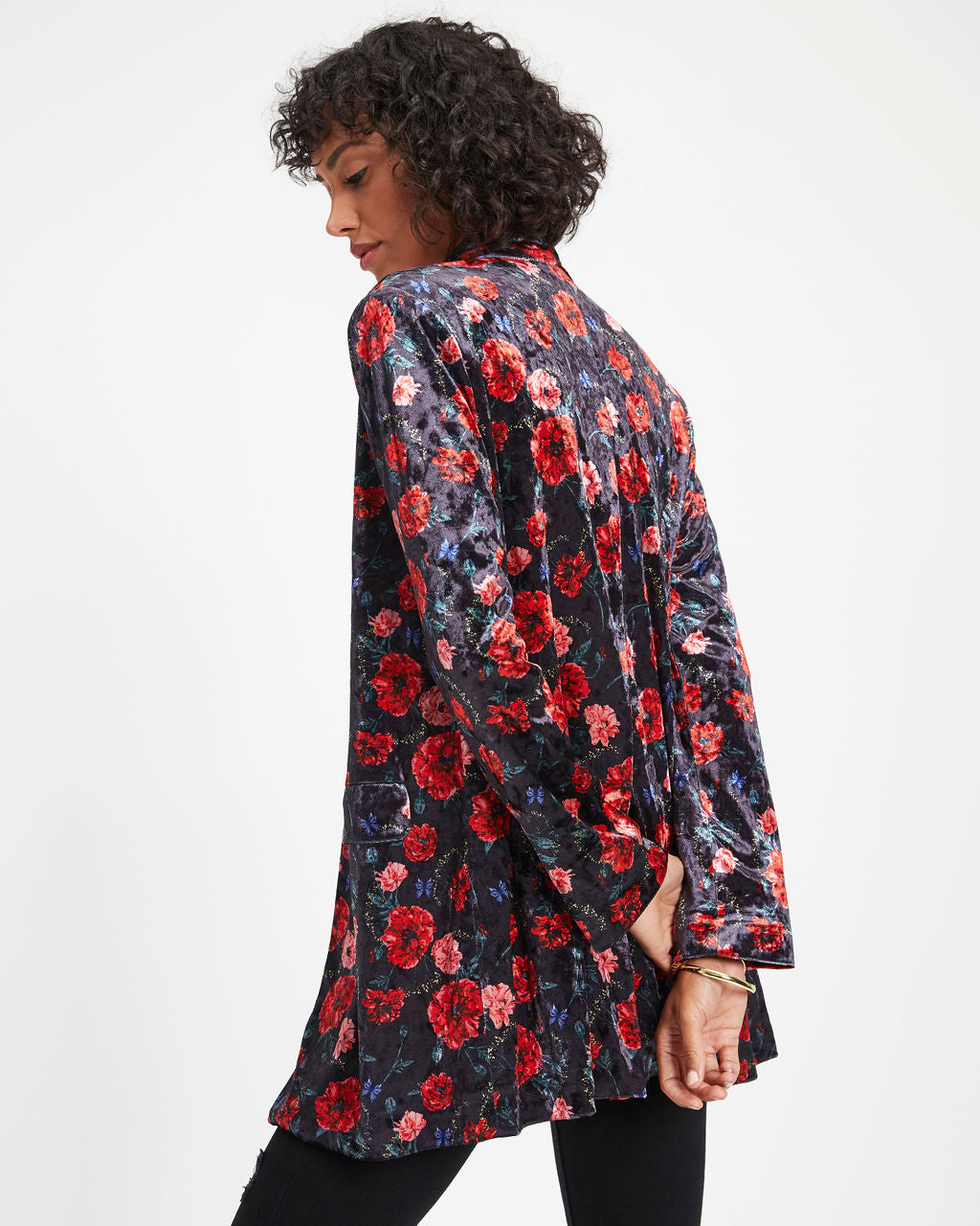One Final Rose Pocketed Velvet Blazer - FINAL SALE