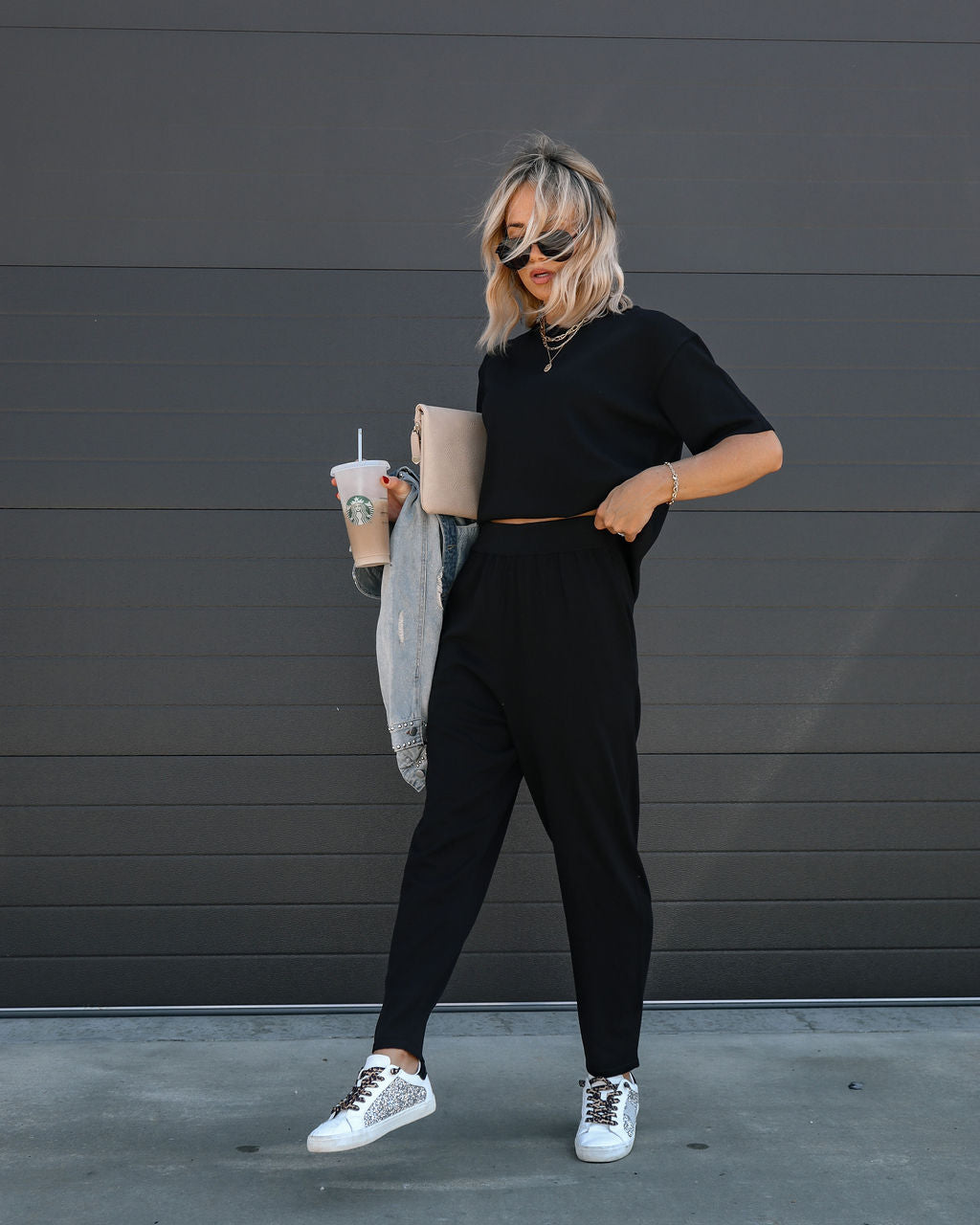 Tristan Knit Short Sleeve Top - Black