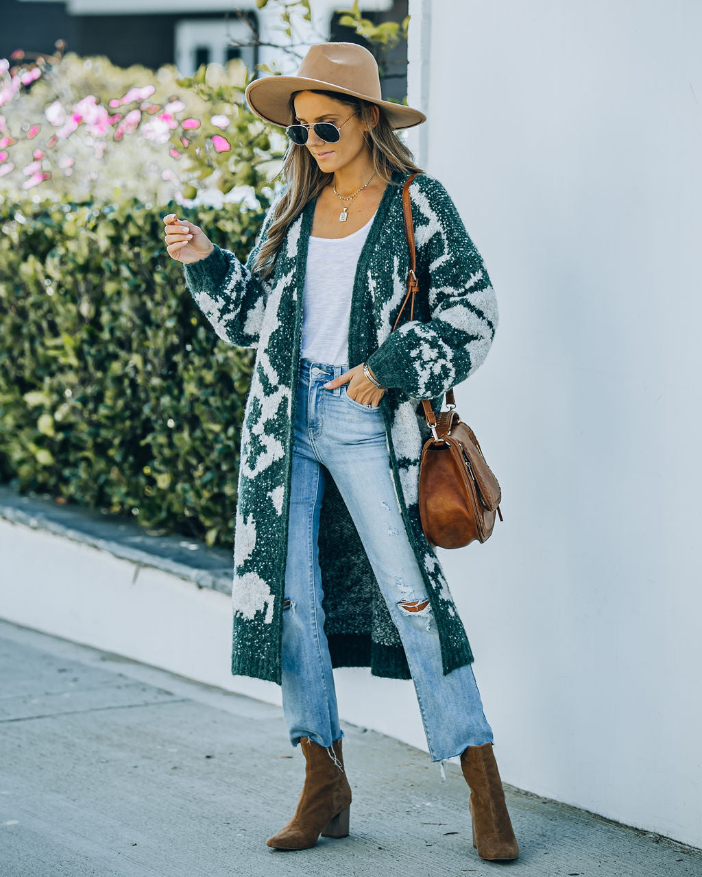 Merced Knit Duster Cardigan - Forest Green - SALE