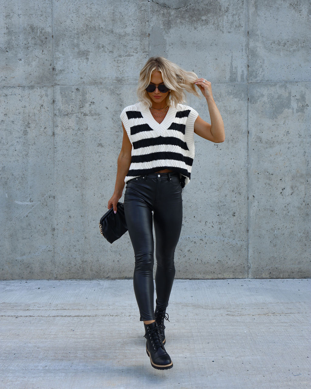 Between The Lines Striped Sweater Vest