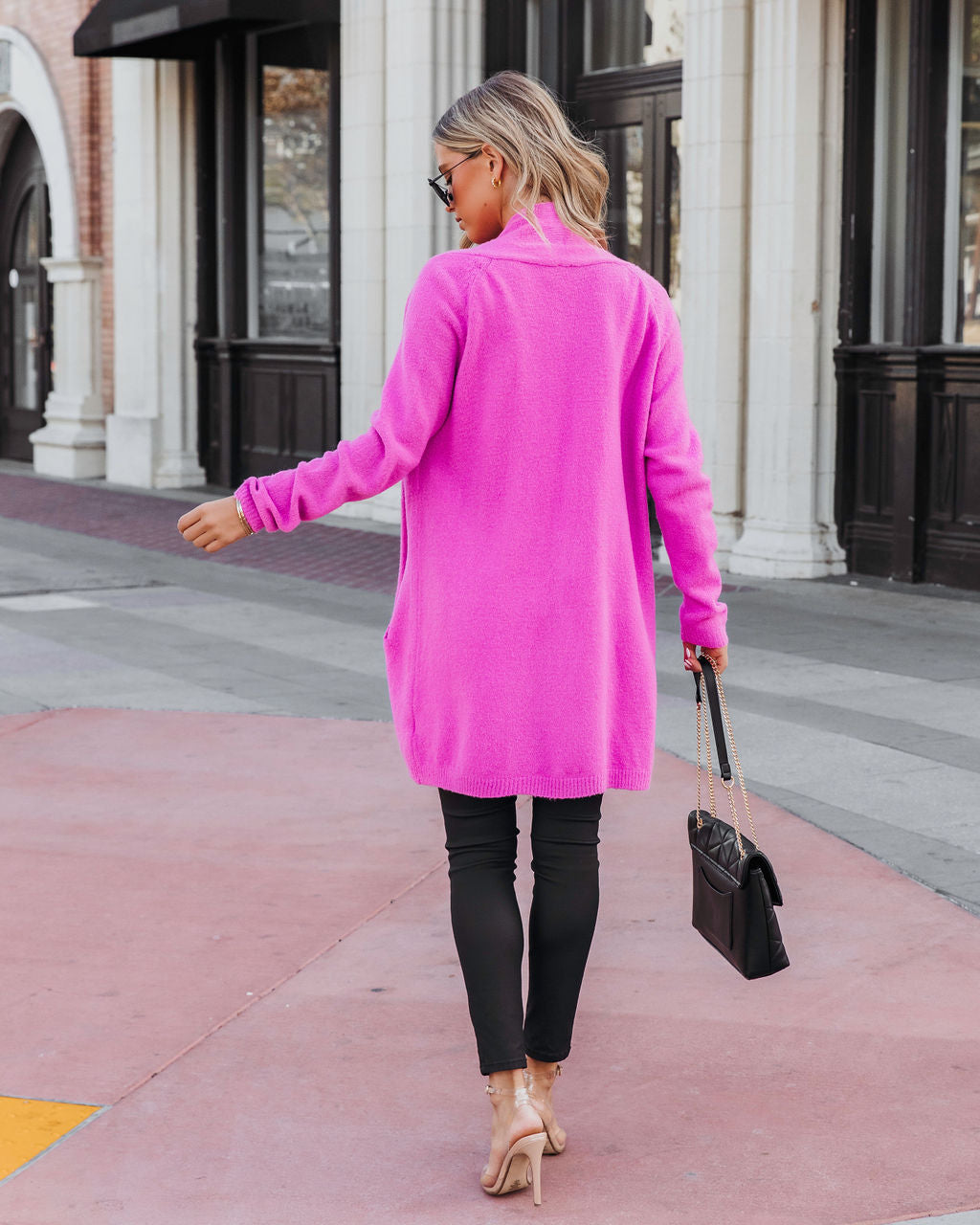 Changing Leaf Pocketed Cardigan - Orchid