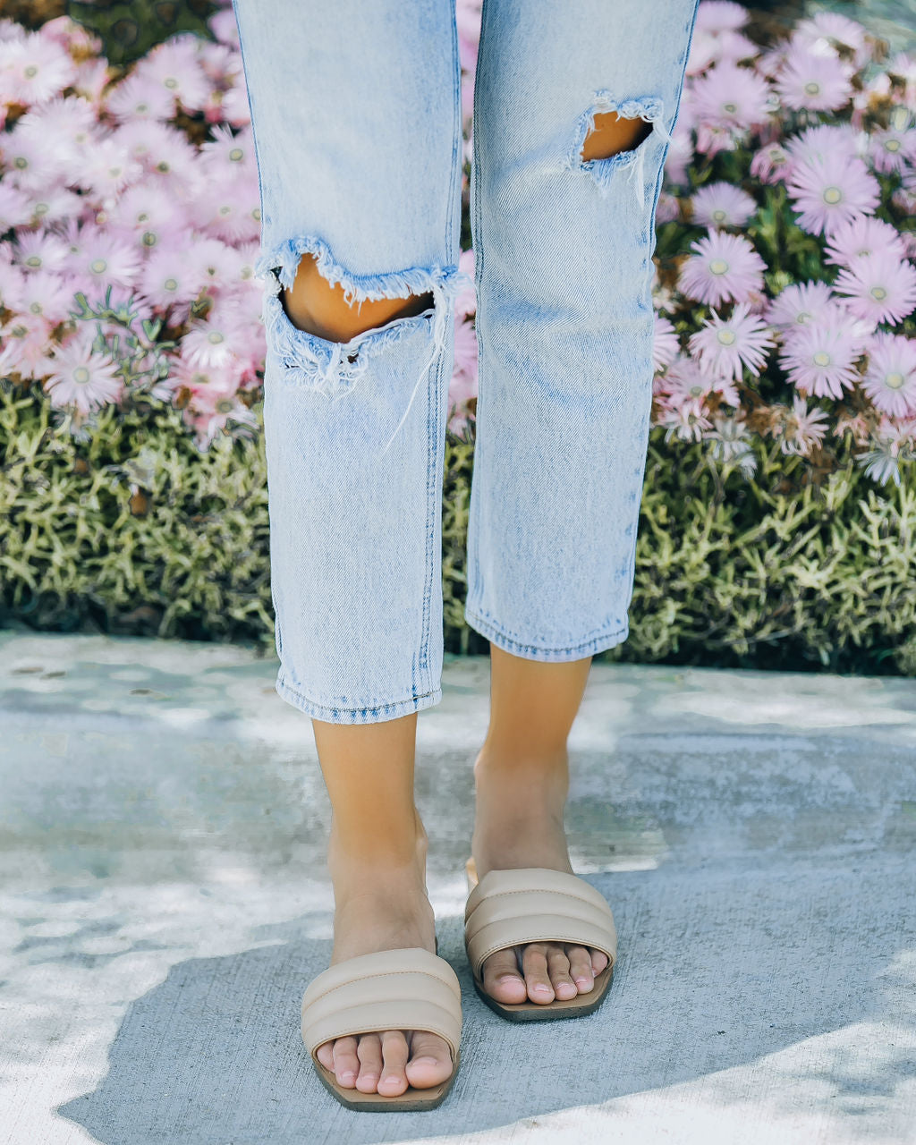 Skye Padded Square Toe Sandal - Nude - FINAL SALE