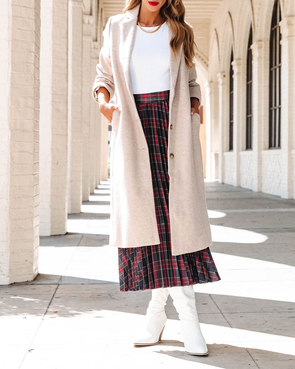 Breezy City Fall Pocketed Coat - Oatmeal
