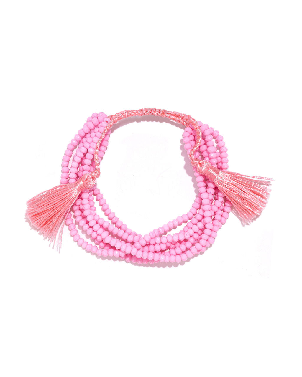 Karma Fringe Stack Bracelet - Pink - FINAL SALE