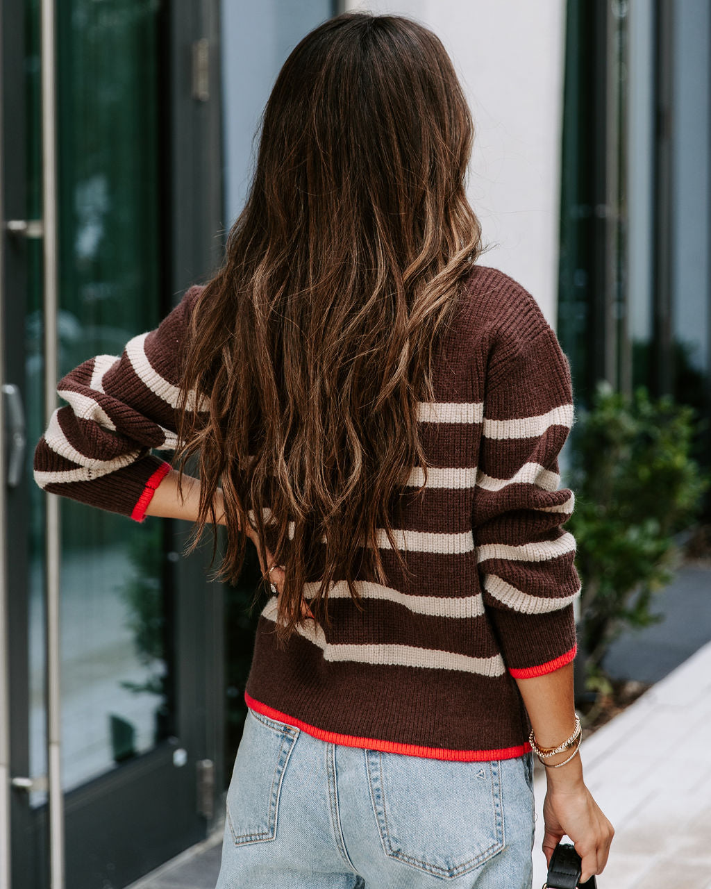Autumn Is Calling Knit Striped Mock Neck Pullover Sweater - SALE