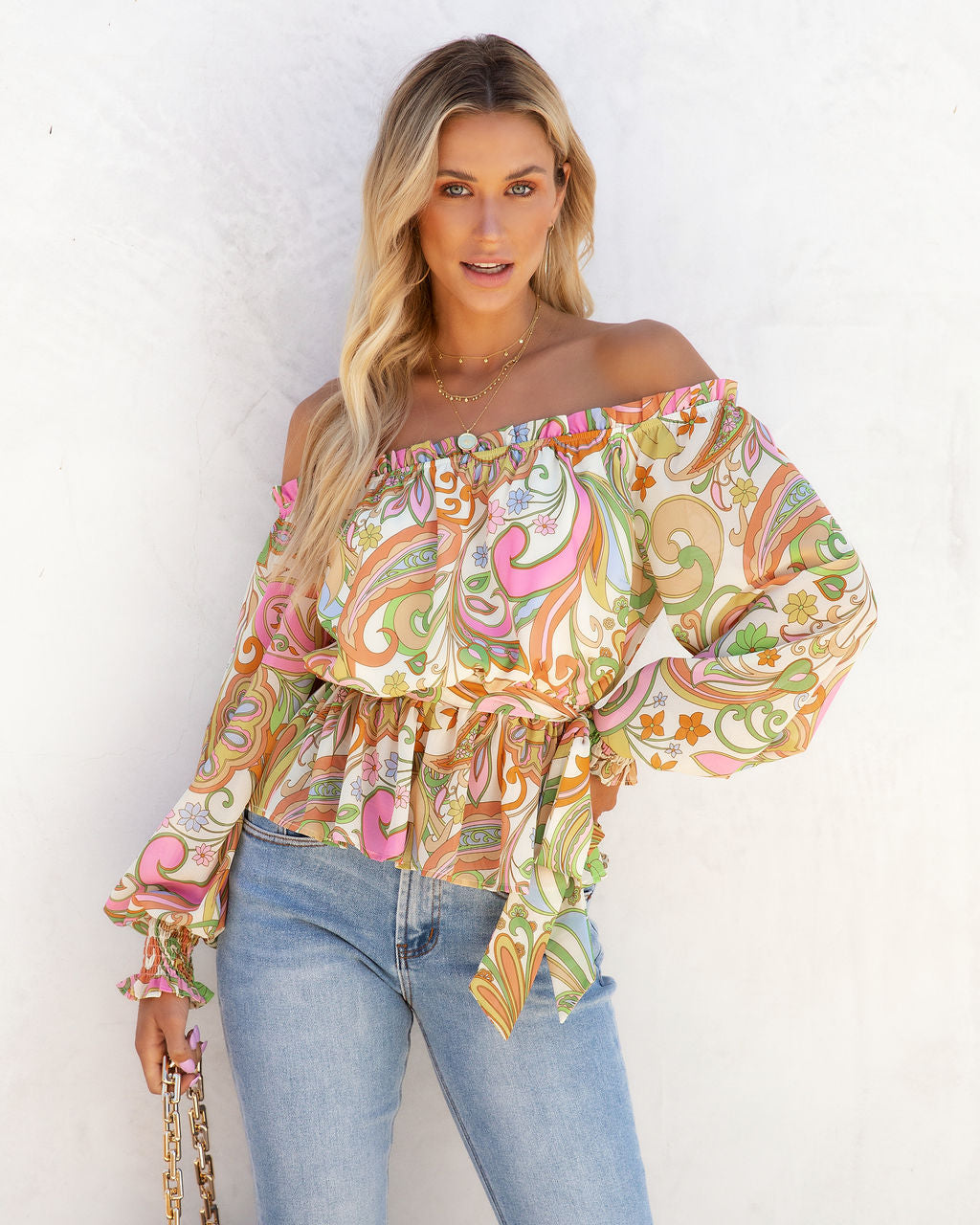 Groovy Gal Paisley Off The Shoulder Top - FINAL SALE