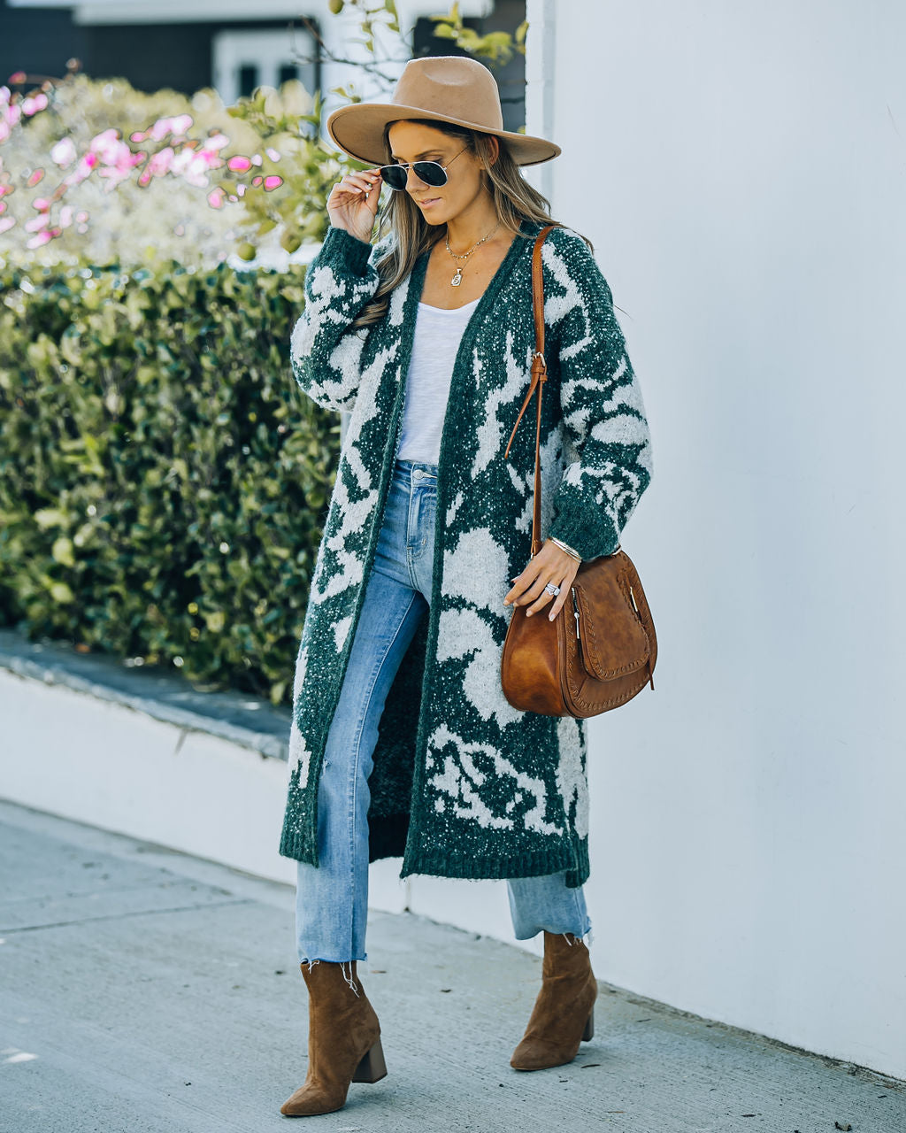 Merced Knit Duster Cardigan - Forest Green - SALE