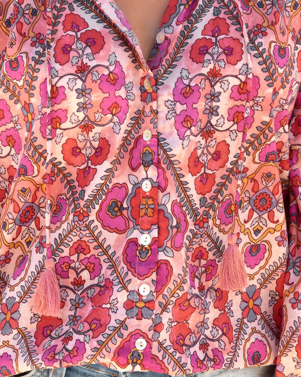 Magnolia Haven Cotton Tassel Tie Top - FINAL SALE