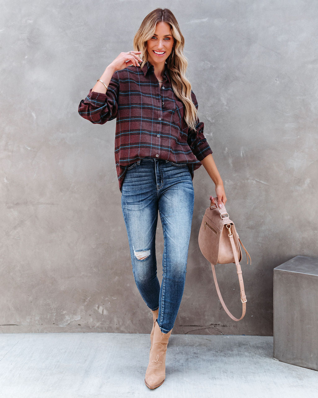 Eastwood Plaid Button Down Top