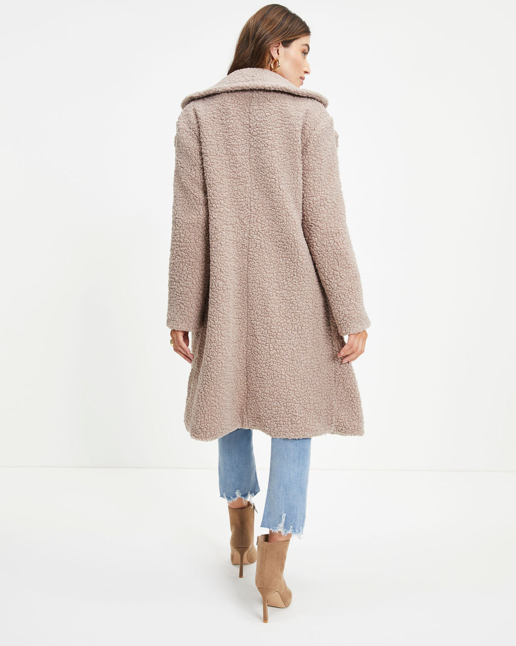Theo Pocketed Teddy Coat - Stone
